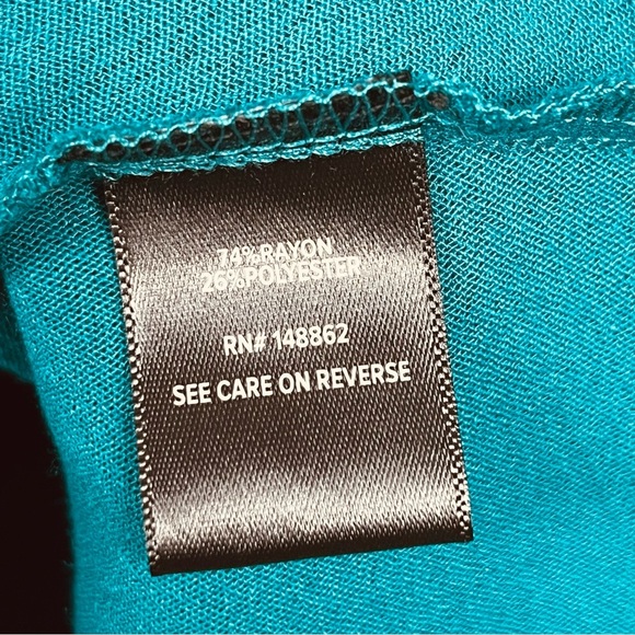 NWT Torrid teal green smocked peplum waist tie back blouse top, 0 = large. - Picture 5 of 6